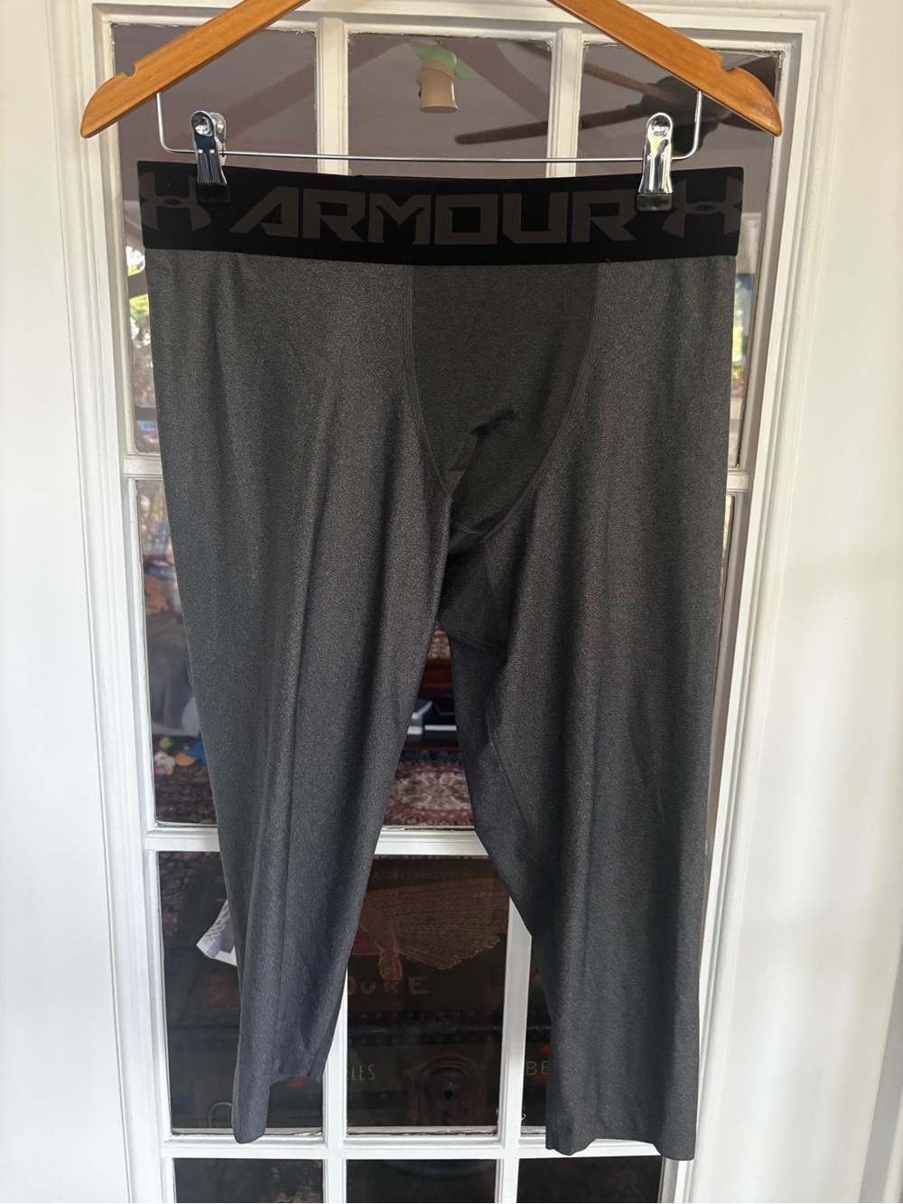 Under Armour Black and Charcoal Compression Leggings with Branded Waistband